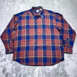VTG Bill‎ Robinson Wool Blend Plaid Flannel Shirt Long Sleeve Button Up Menswear